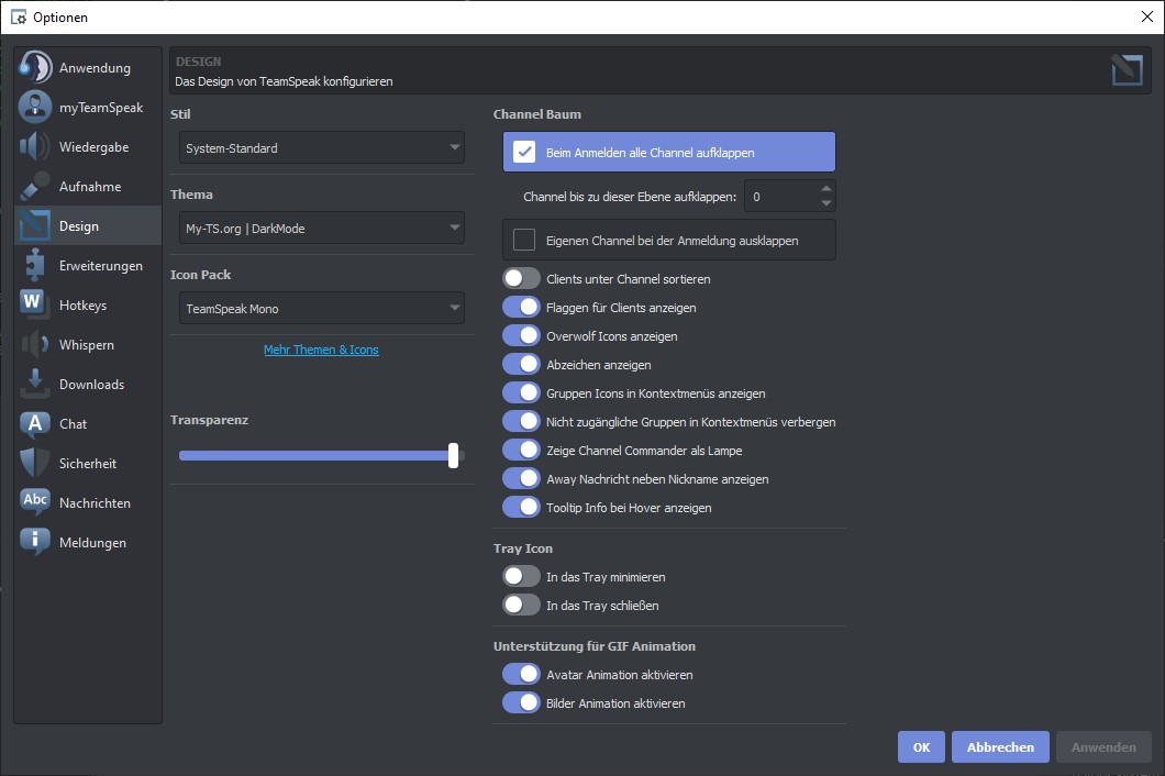 TeamSpeak 3 Dark Theme - Dark Mode Download